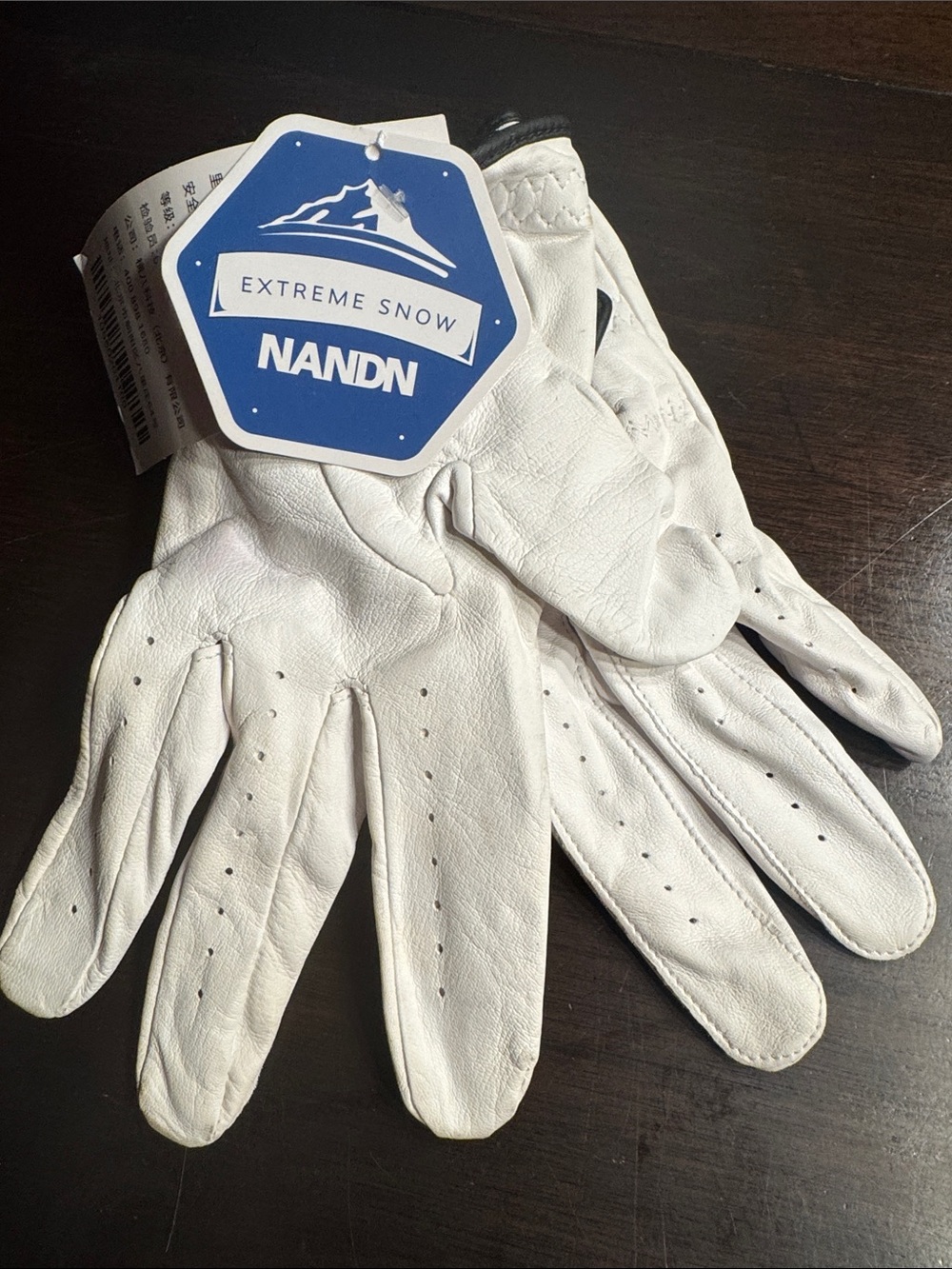 3/$30! 🛍️ NANDN White Leather Men’s Snow Gloves